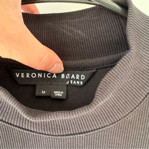 Veronica Beard Jeans Freida Ruffle Turtleneck Black Top Size M - Picture 5 of 8
